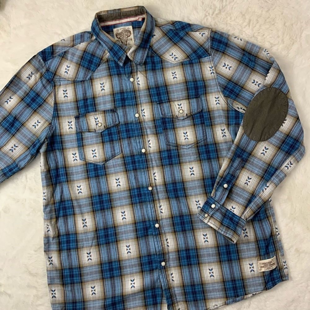 THIRD & ARMY pearl snap long sleeve shirt